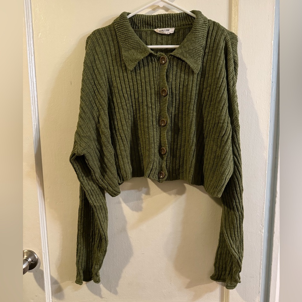 Double Zero Sage Green Knit Pullover